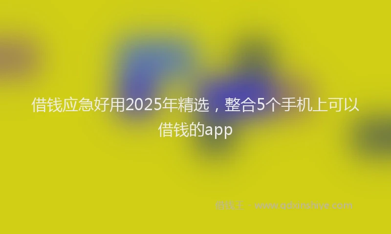 借钱应急好用2025年精选，整合5个手机上可以借钱的app