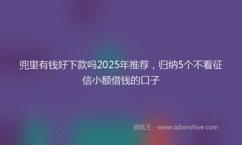 兜里有钱好下款吗2025年推荐，归纳5个不看征信小额借钱的口子