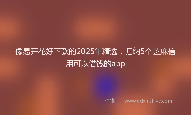 像易开花好下款的2025年精选，归纳5个芝麻信用可以借钱的app