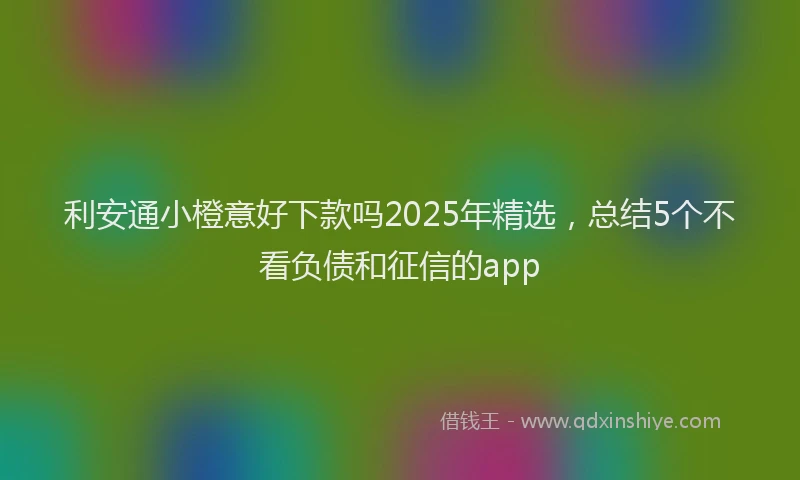 利安通小橙意好下款吗2025年精选，总结5个不看负债和征信的app