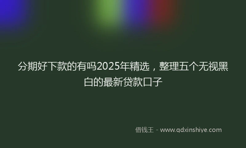 分期好下款的有吗2025年精选，整理五个无视黑白的最新贷款口子