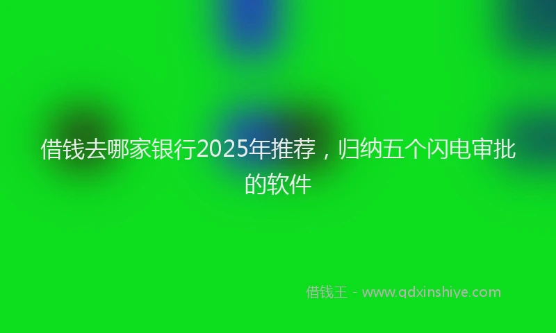 借钱去哪家银行2025年推荐，归纳五个闪电审批的软件