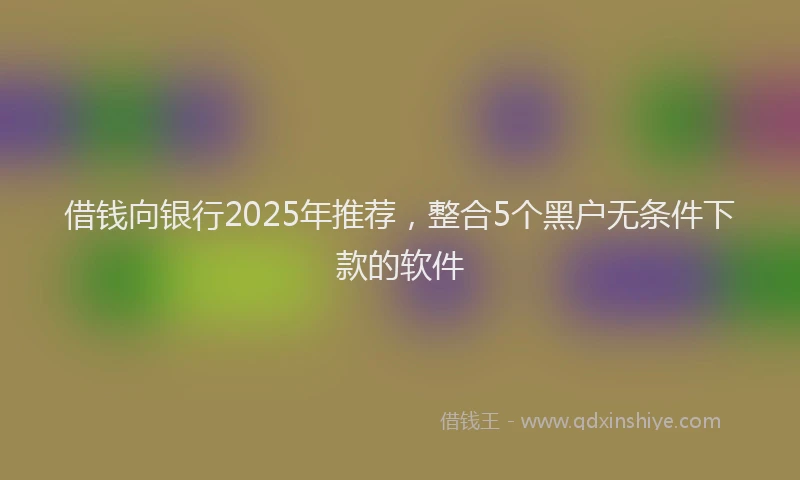 借钱向银行2025年推荐，整合5个黑户无条件下款的软件
