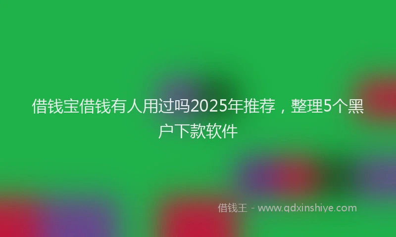 借钱宝借钱有人用过吗2025年推荐，整理5个黑户下款软件