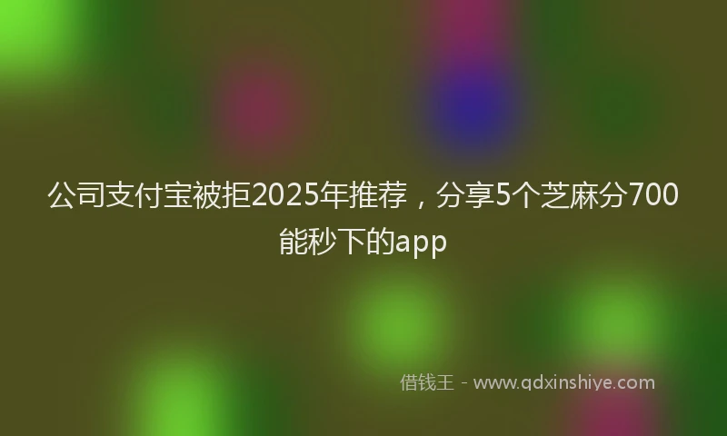 公司支付宝被拒2025年推荐，分享5个芝麻分700能秒下的app