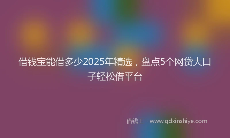 借钱宝能借多少2025年精选，盘点5个网贷大口子轻松借平台