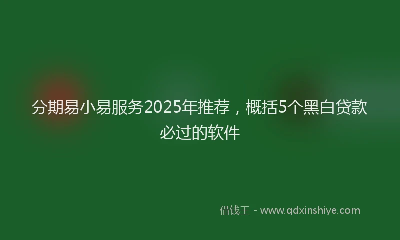 分期易小易服务2025年推荐，概括5个黑白贷款必过的软件