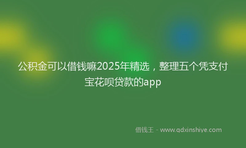 公积金可以借钱嘛2025年精选，整理五个凭支付宝花呗贷款的app
