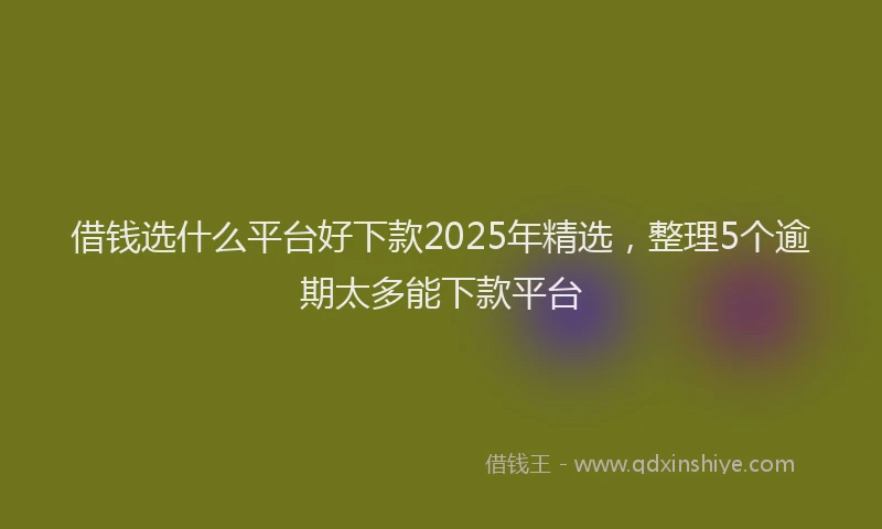 借钱选什么平台好下款2025年精选，整理5个逾期太多能下款平台
