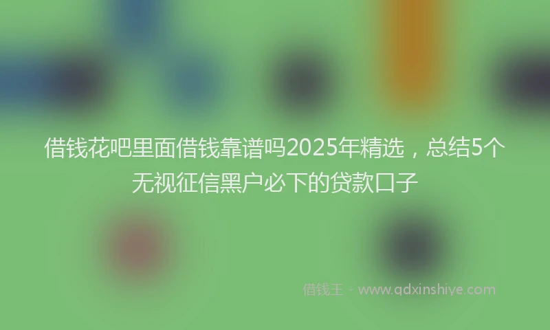 借钱花吧里面借钱靠谱吗2025年精选，总结5个无视征信黑户必下的贷款口子