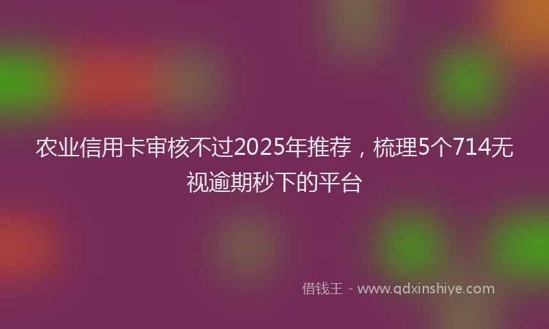 农业信用卡审核不过2025年推荐，梳理5个714无视逾期秒下的平台