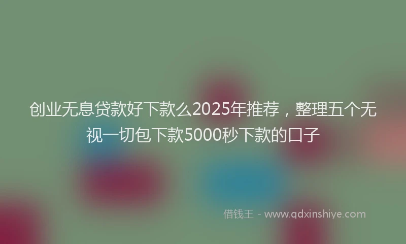 创业无息贷款好下款么2025年推荐，整理五个无视一切包下款5000秒下款的口子