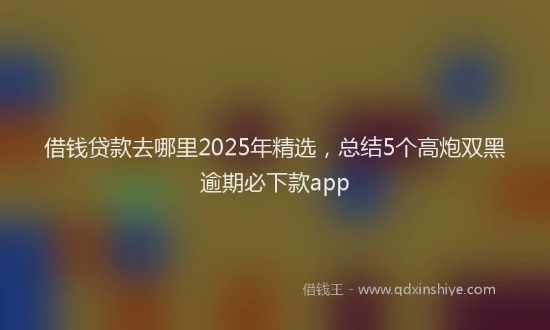 借钱贷款去哪里2025年精选，总结5个高炮双黑逾期必下款app