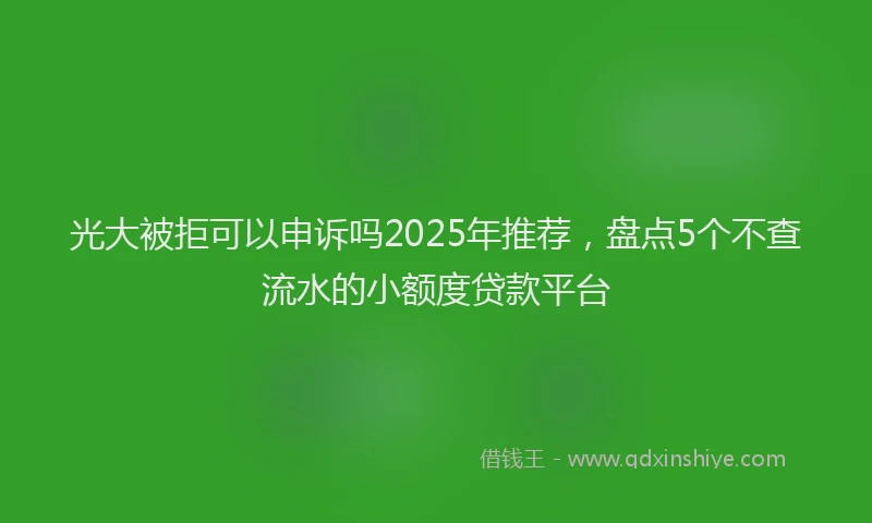 光大被拒可以申诉吗2025年推荐，盘点5个不查流水的小额度贷款平台