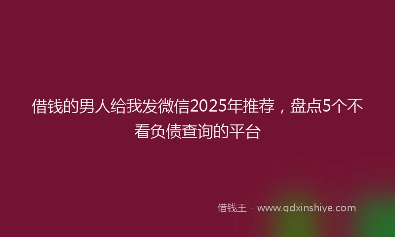 借钱的男人给我发微信2025年推荐，盘点5个不看负债查询的平台