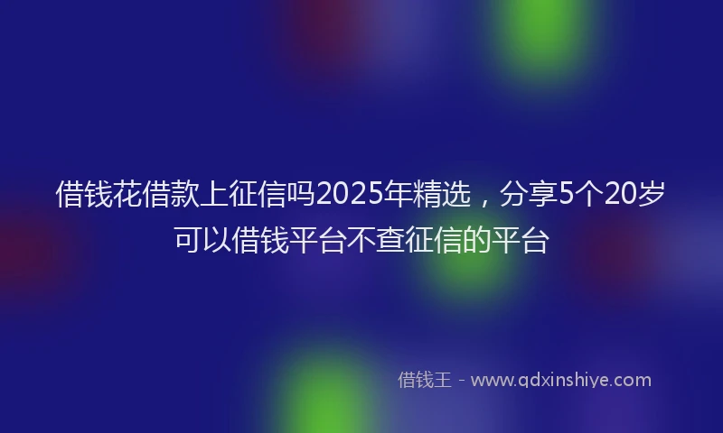 借钱花借款上征信吗2025年精选，分享5个20岁可以借钱平台不查征信的平台