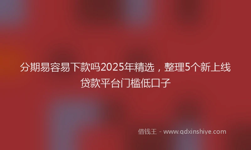 分期易容易下款吗2025年精选，整理5个新上线贷款平台门槛低口子
