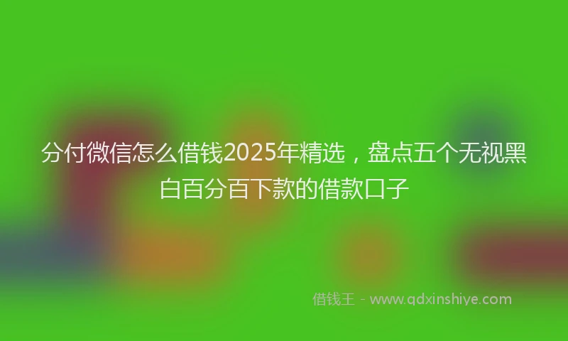 分付微信怎么借钱2025年精选，盘点五个无视黑白百分百下款的借款口子