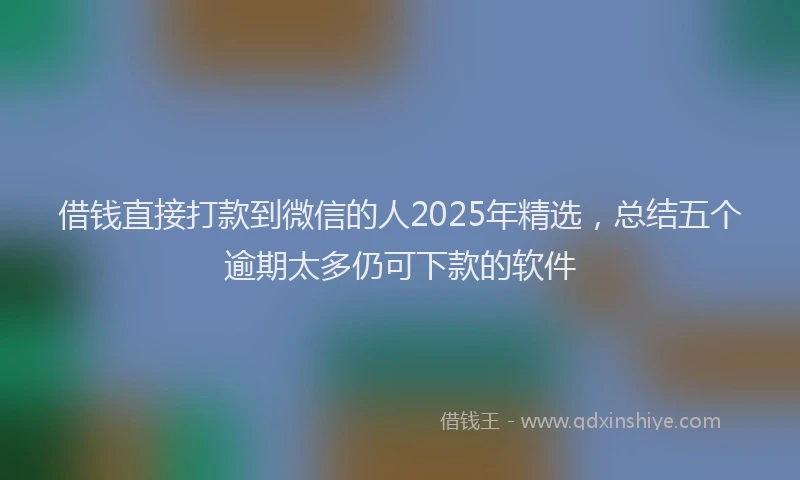 借钱直接打款到微信的人2025年精选，总结五个逾期太多仍可下款的软件