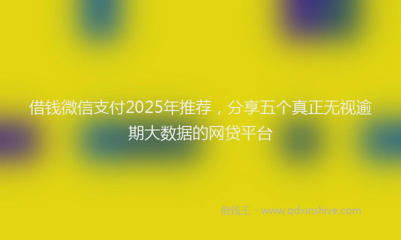 借钱微信支付2025年推荐，分享五个真正无视逾期大数据的网贷平台