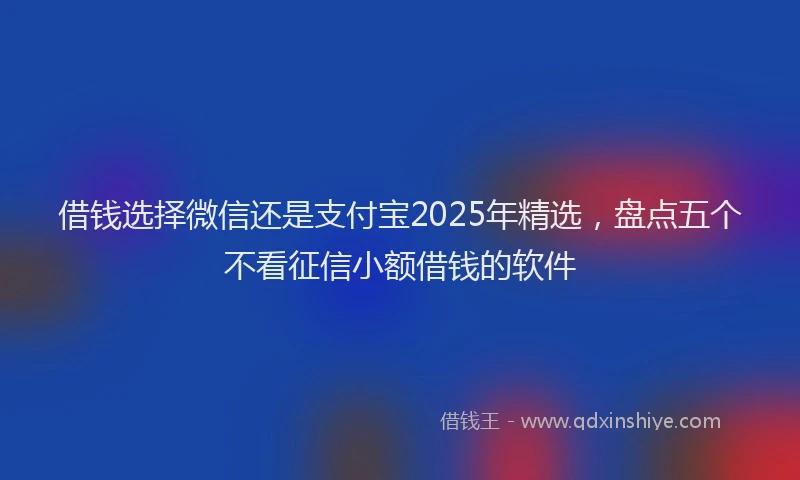 借钱选择微信还是支付宝2025年精选，盘点五个不看征信小额借钱的软件