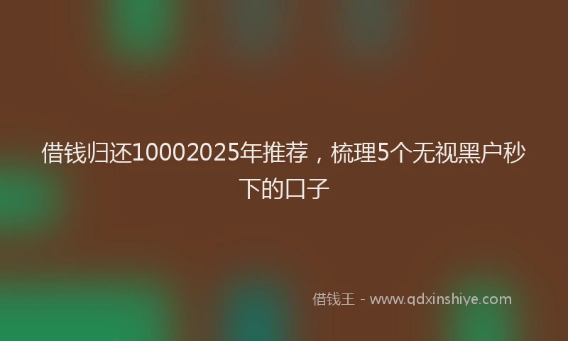 借钱归还10002025年推荐，梳理5个无视黑户秒下的口子