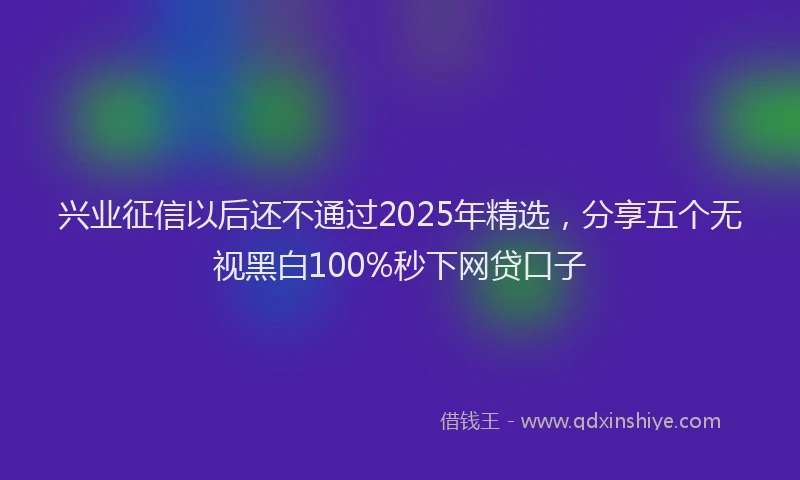 兴业征信以后还不通过2025年精选，分享五个无视黑白100%秒下网贷口子
