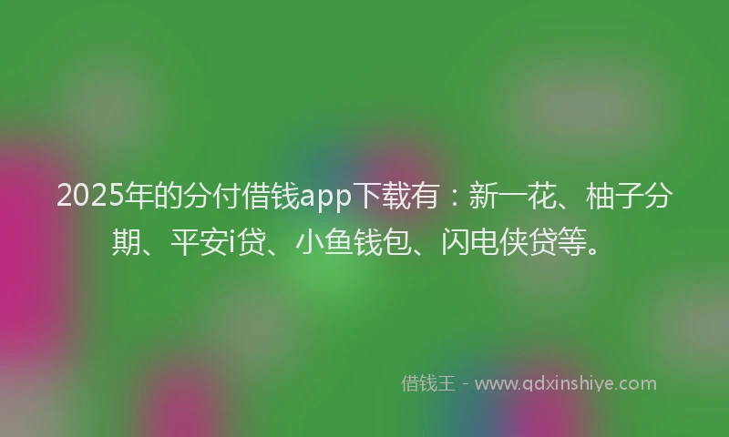 2025年的分付借钱app下载有：新一花、柚子分期、平安i贷、小鱼钱包、闪电侠贷等。