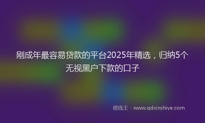 刚成年最容易贷款的平台2025年精选，归纳5个无视黑户下款的口子