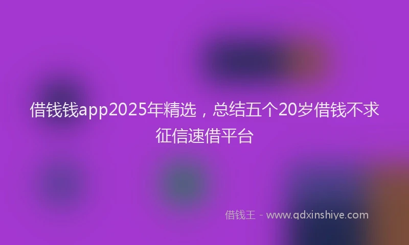 借钱钱app2025年精选，总结五个20岁借钱不求征信速借平台