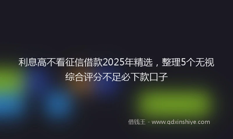 利息高不看征信借款2025年精选，整理5个无视综合评分不足必下款口子