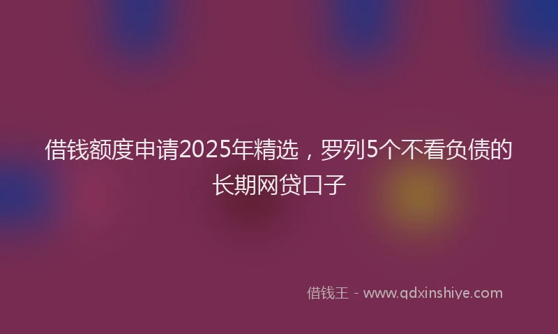 借钱额度申请2025年精选，罗列5个不看负债的长期网贷口子