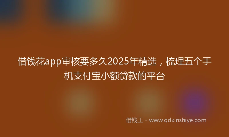 借钱花app审核要多久2025年精选，梳理五个手机支付宝小额贷款的平台