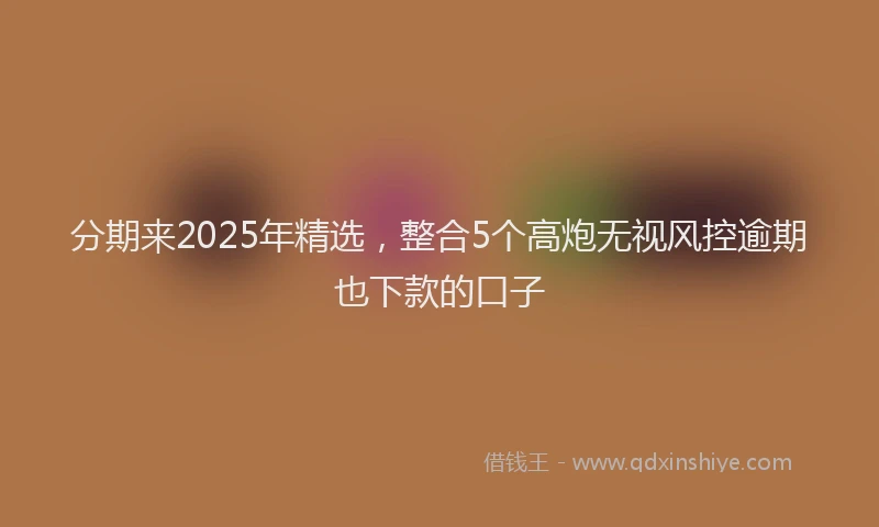 分期来2025年精选，整合5个高炮无视风控逾期也下款的口子