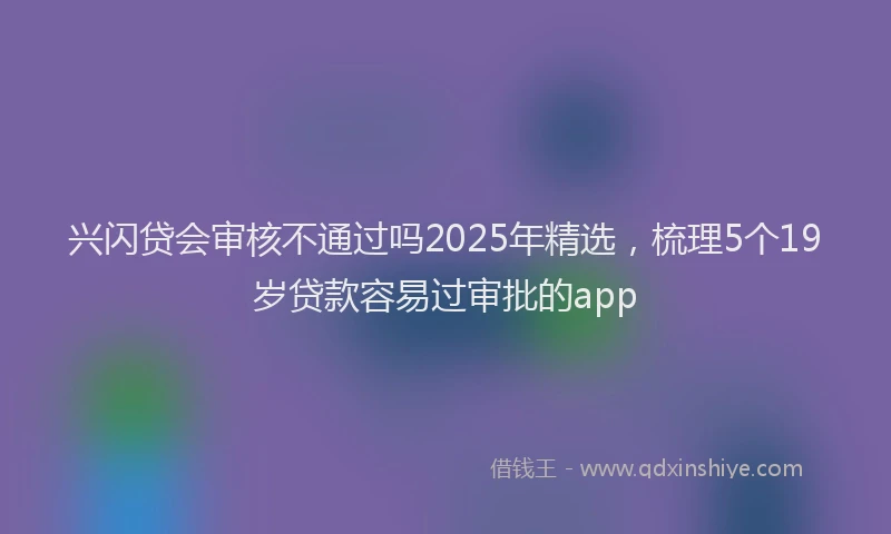 兴闪贷会审核不通过吗2025年精选，梳理5个19岁贷款容易过审批的app