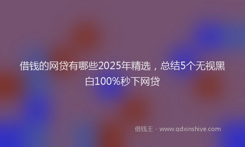 借钱的网贷有哪些2025年精选，总结5个无视黑白100%秒下网贷