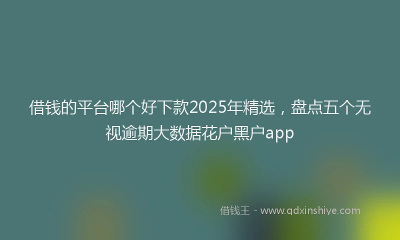 借钱的平台哪个好下款2025年精选，盘点五个无视逾期大数据花户黑户app