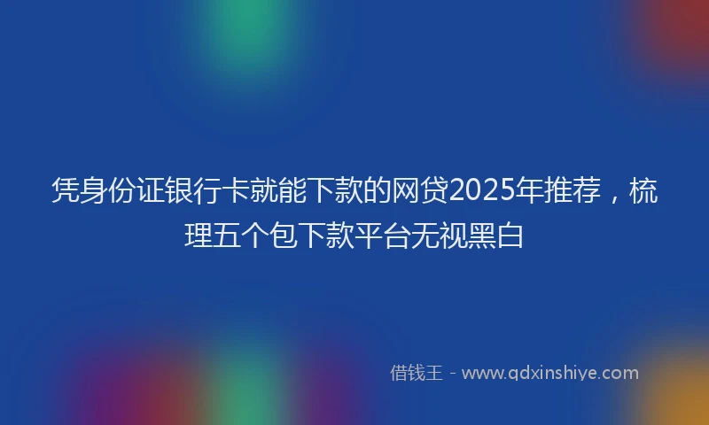 凭身份证银行卡就能下款的网贷2025年推荐，梳理五个包下款平台无视黑白