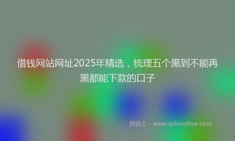 借钱网站网址2025年精选，梳理五个黑到不能再黑都能下款的口子
