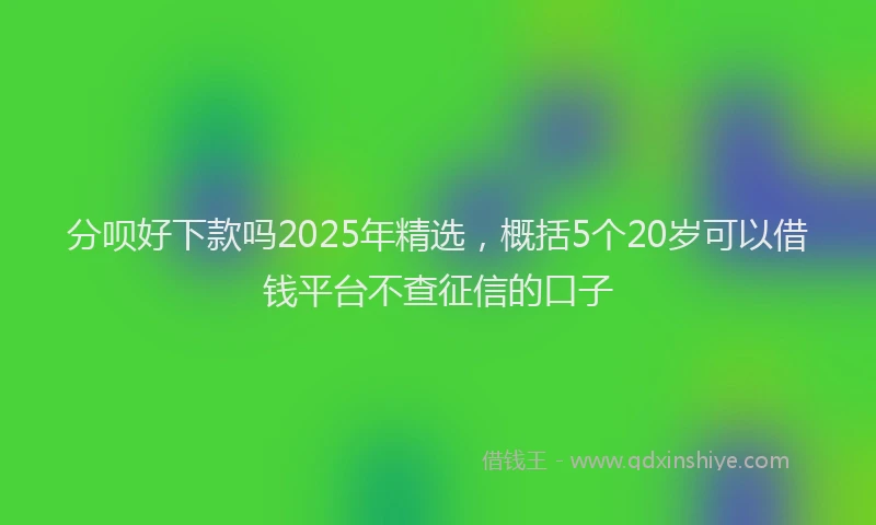 分呗好下款吗2025年精选，概括5个20岁可以借钱平台不查征信的口子