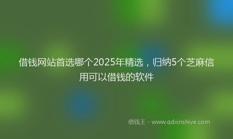 借钱网站首选哪个2025年精选，归纳5个芝麻信用可以借钱的软件