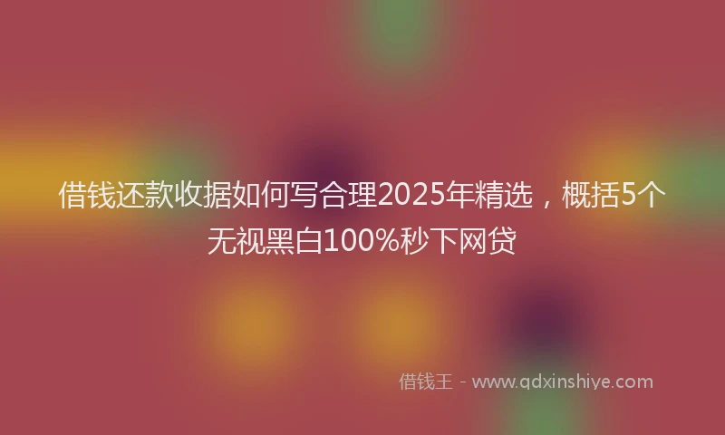 借钱还款收据如何写合理2025年精选，概括5个无视黑白100%秒下网贷