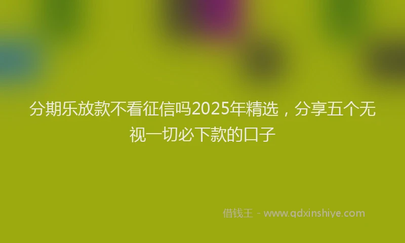 分期乐放款不看征信吗2025年精选，分享五个无视一切必下款的口子