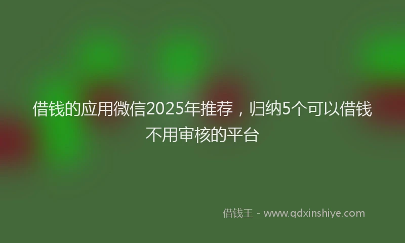 借钱的应用微信2025年推荐，归纳5个可以借钱不用审核的平台