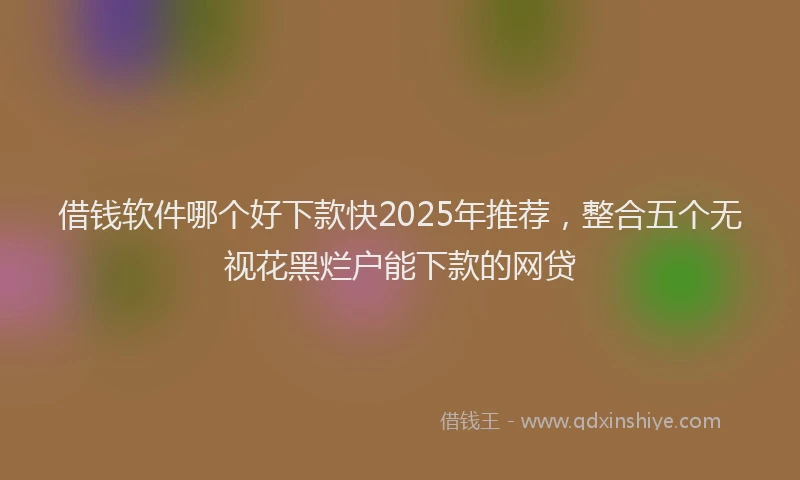 借钱软件哪个好下款快2025年推荐，整合五个无视花黑烂户能下款的网贷