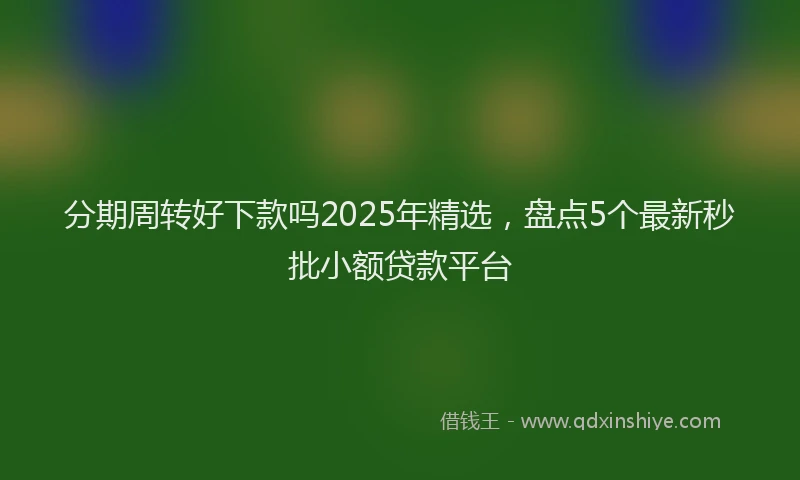 分期周转好下款吗2025年精选，盘点5个最新秒批小额贷款平台