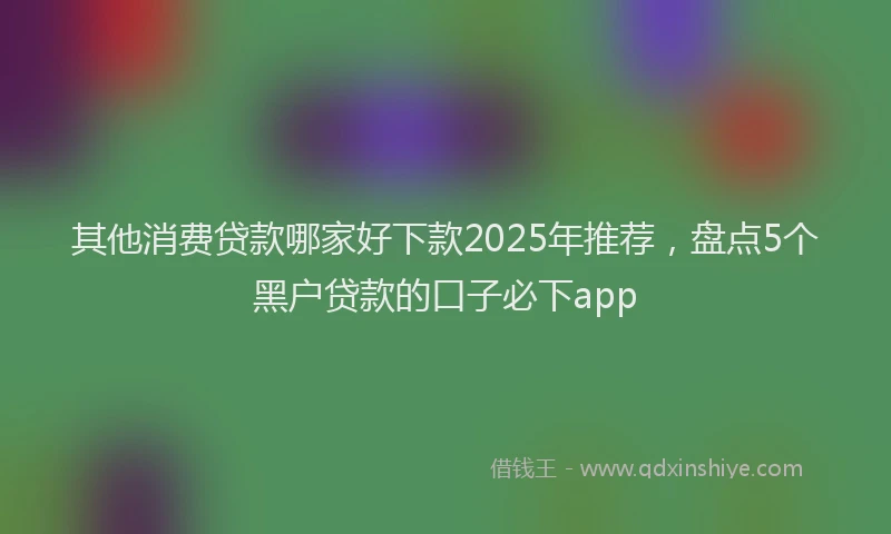 其他消费贷款哪家好下款2025年推荐，盘点5个黑户贷款的口子必下app