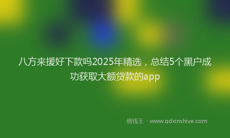 八方来援好下款吗2025年精选，总结5个黑户成功获取大额贷款的app