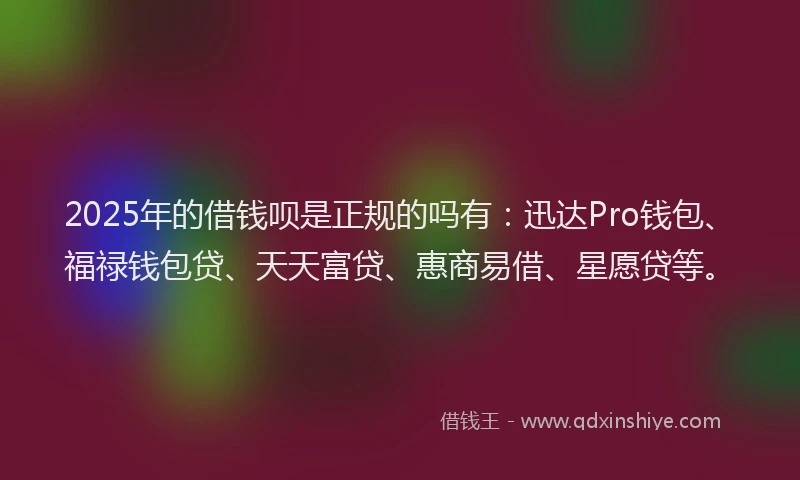 2025年的借钱呗是正规的吗有：迅达Pro钱包、福禄钱包贷、天天富贷、惠商易借、星愿贷等。