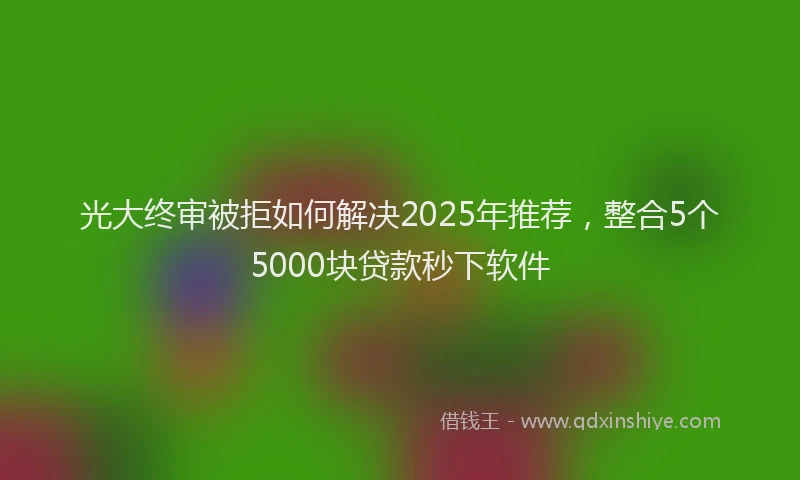 光大终审被拒如何解决2025年推荐，整合5个5000块贷款秒下软件